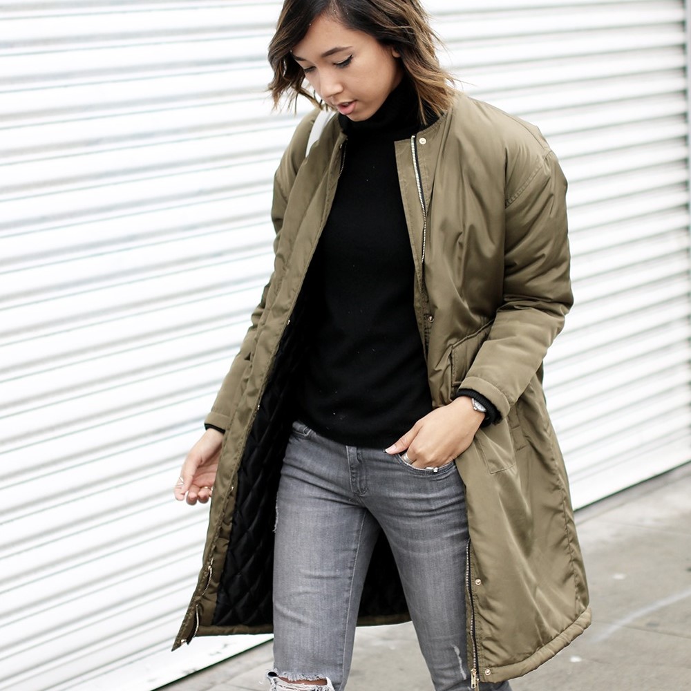 long bomber jacket