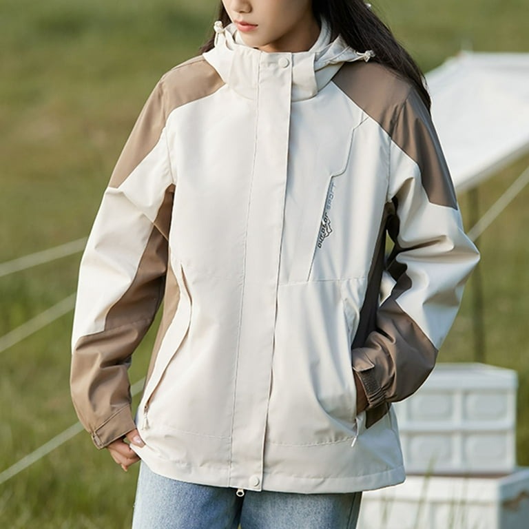 women's chic hooded waterproof jacket