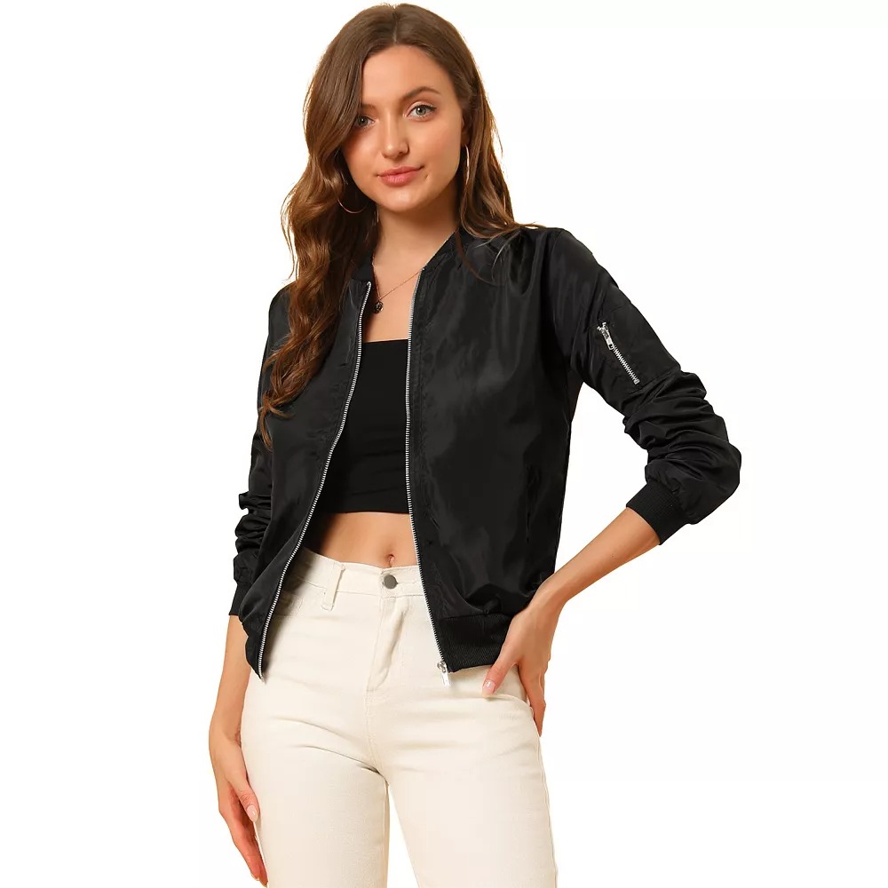 black bomber jacket