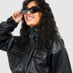 black leather bomber jacket