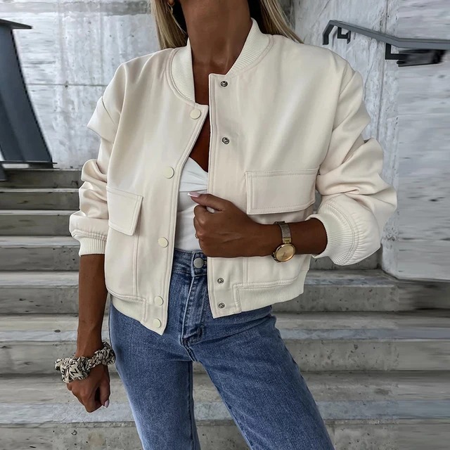 white bomber jacket