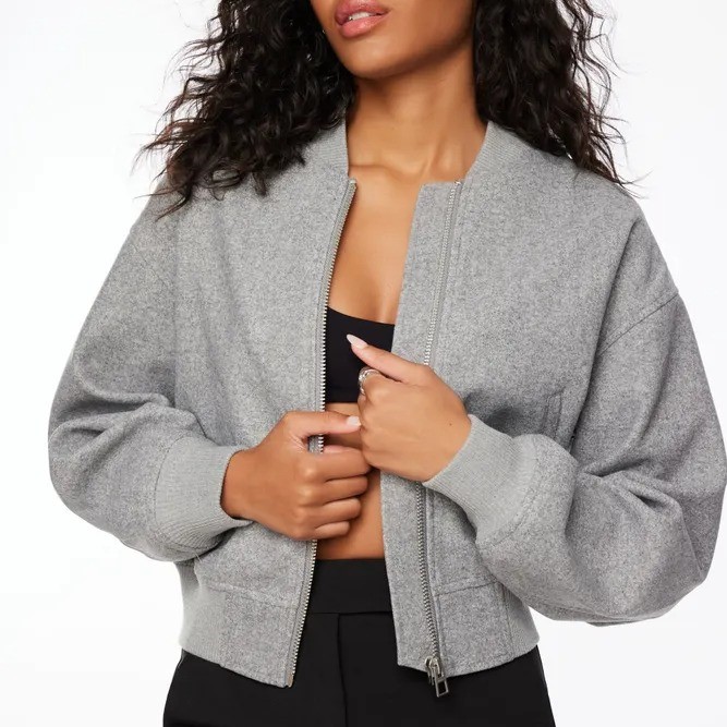 grey bomber jacket