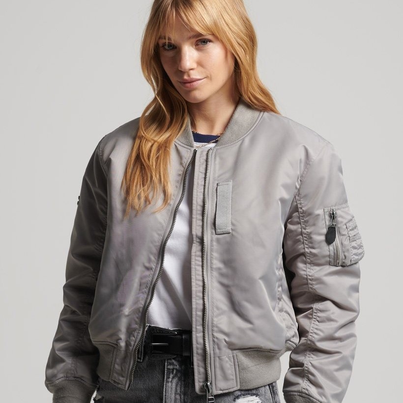 grey bomber jacket