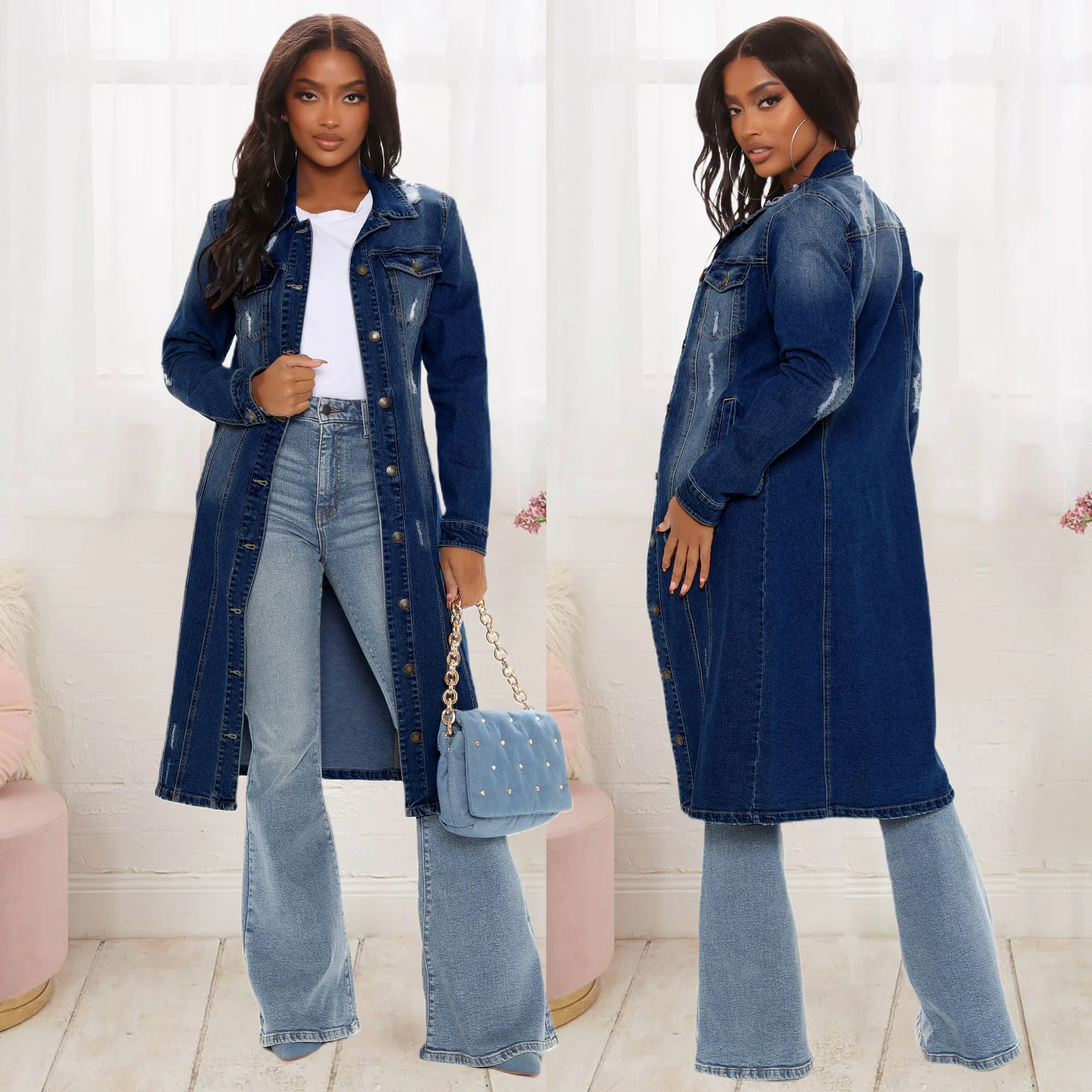long denim jacket