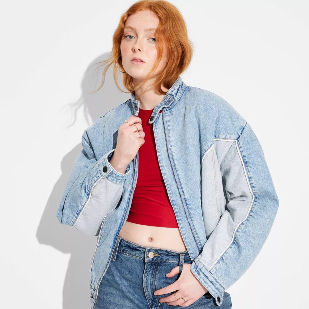 denim bomber jacket