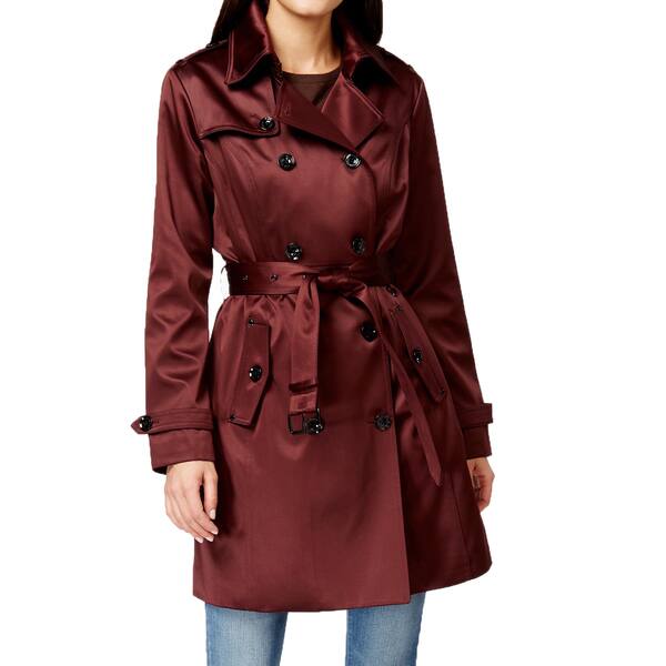 burgundy trench coat