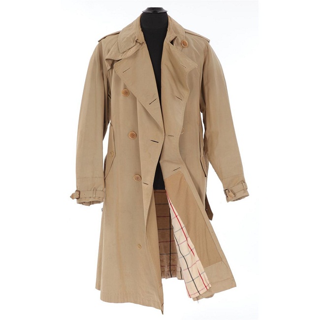 tan trench coat