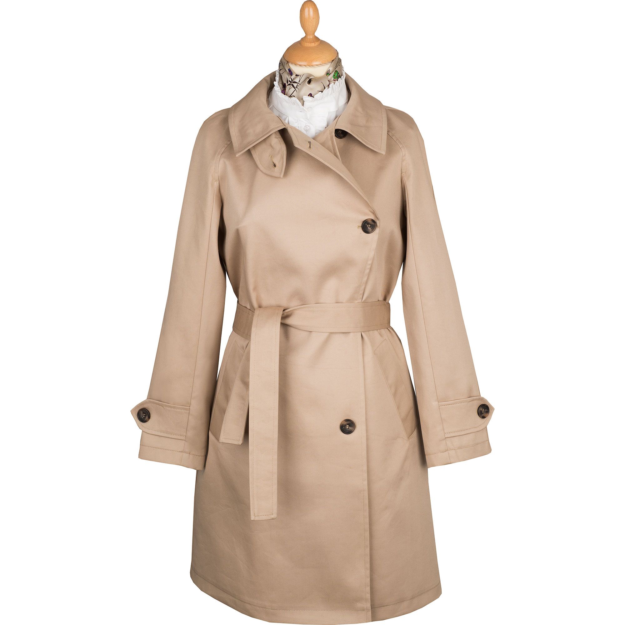 tan trench coat
