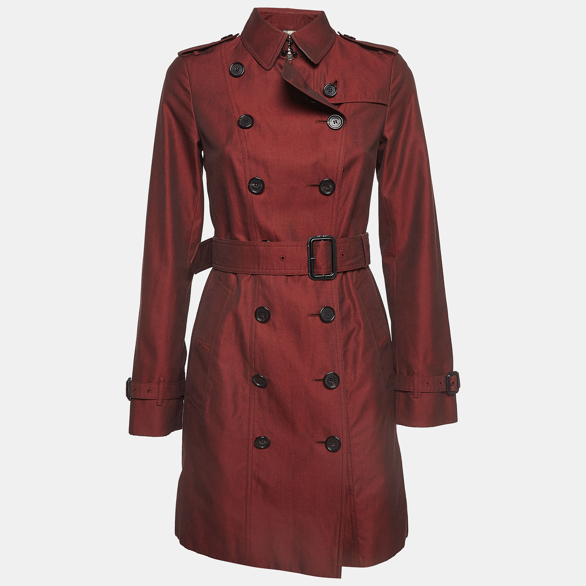 burgundy trench coat