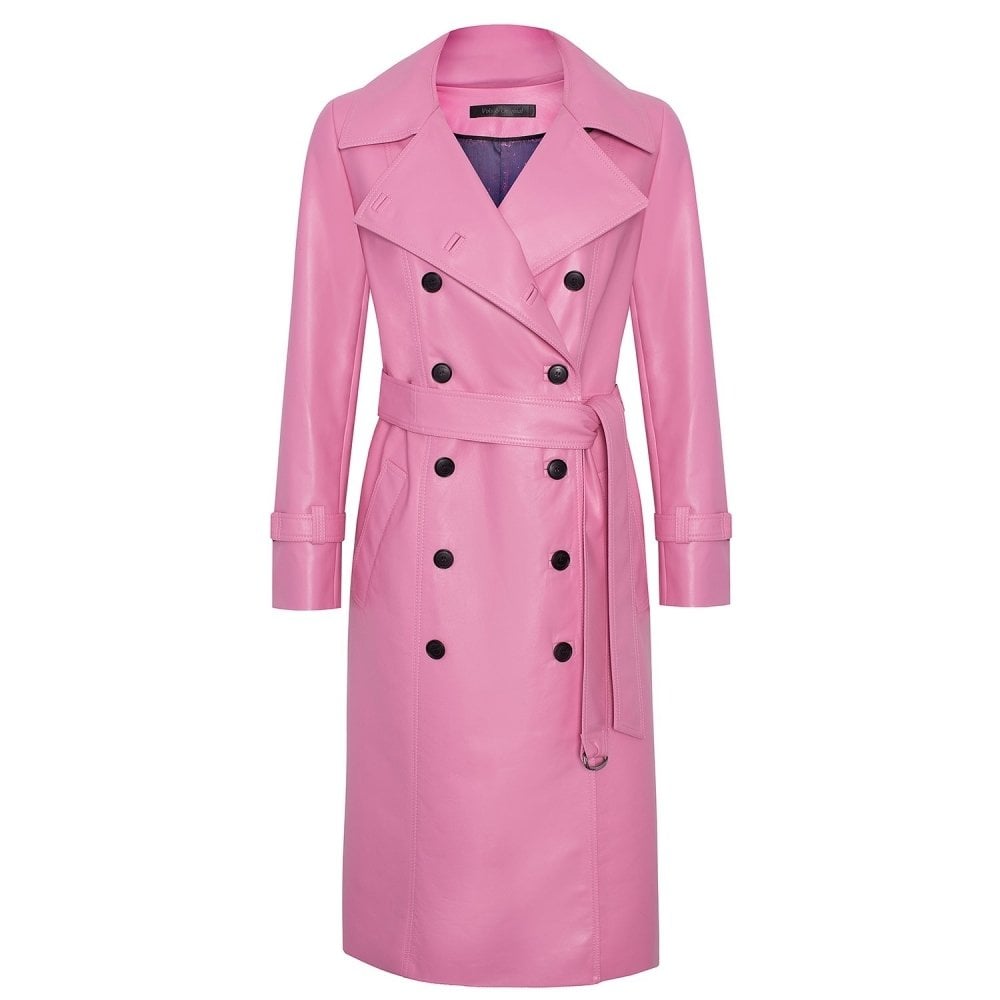 pink trench coat