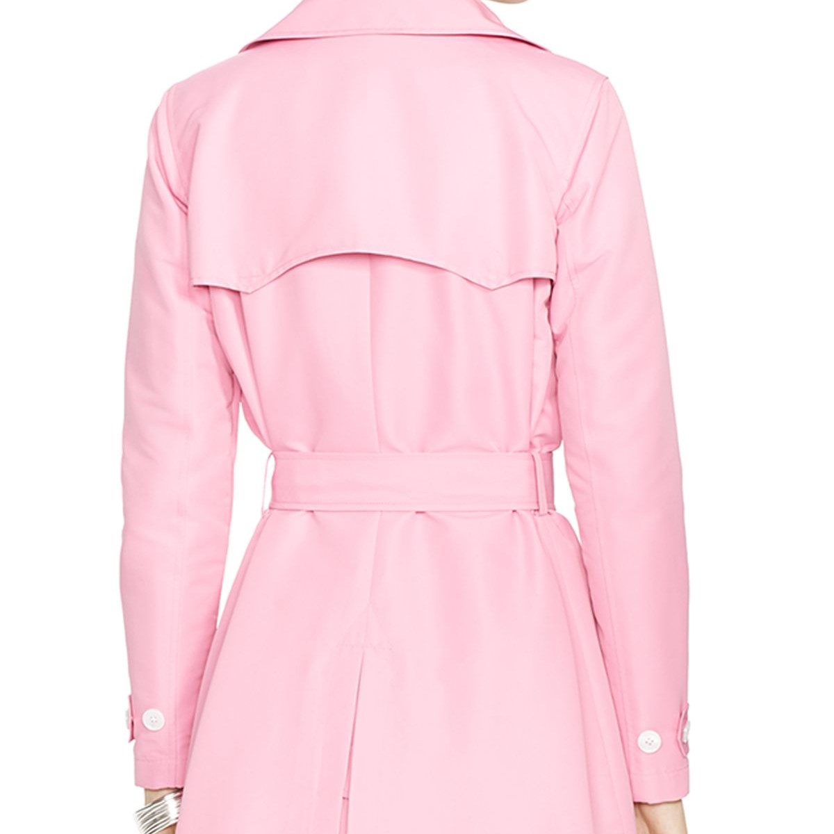 pink trench coat