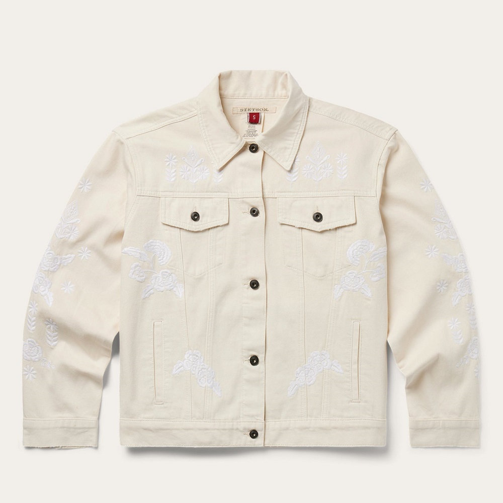  white denim jacket